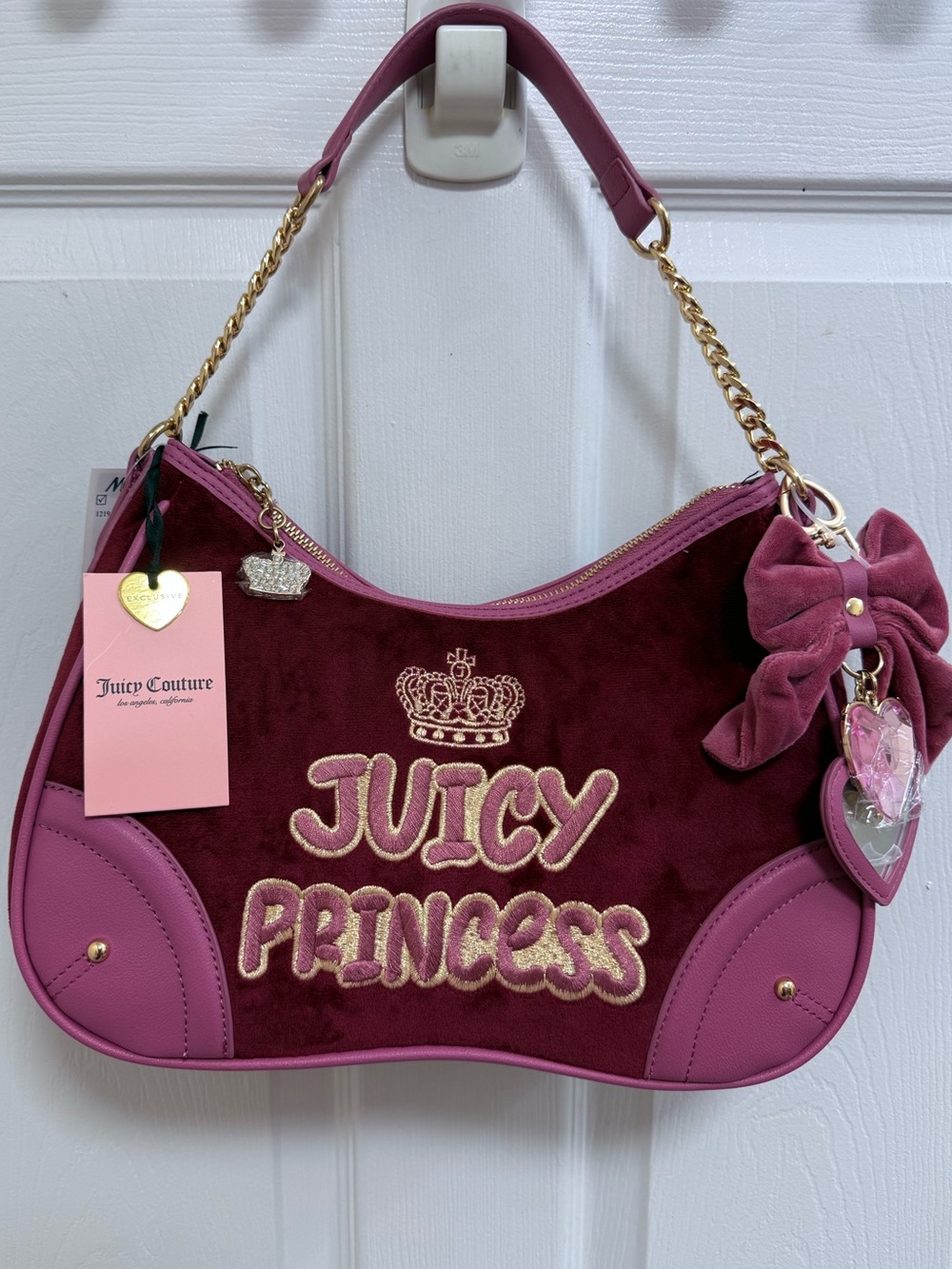 NWT Juicy Couture Juicy American Princess Shoulder Bag in Cranberry